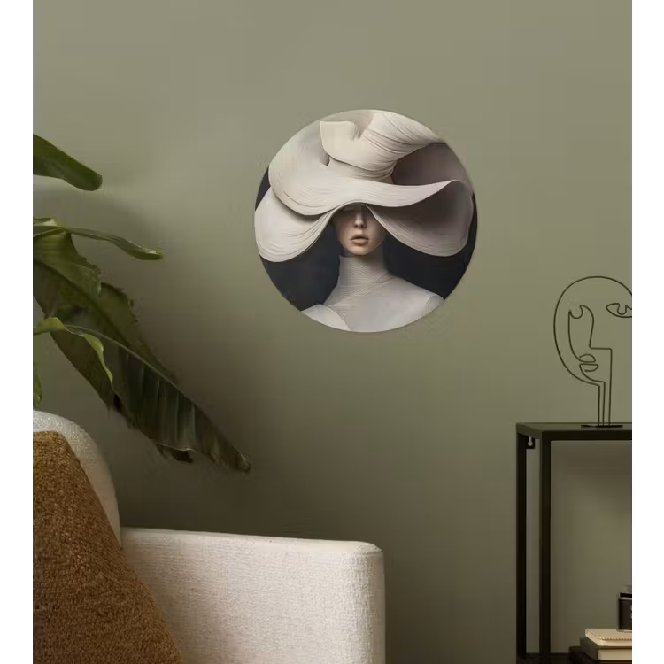 Behangcirkel - Modern - Vrouw - Hoed — 3