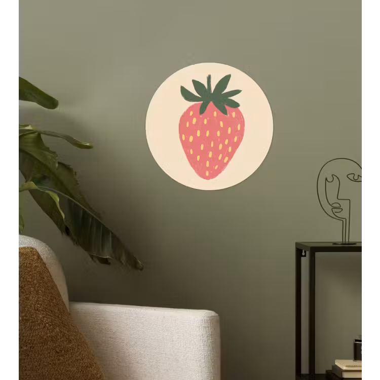 Behangcirkel - Aardbei - Minimalistisch - Rood - Fruit — 3