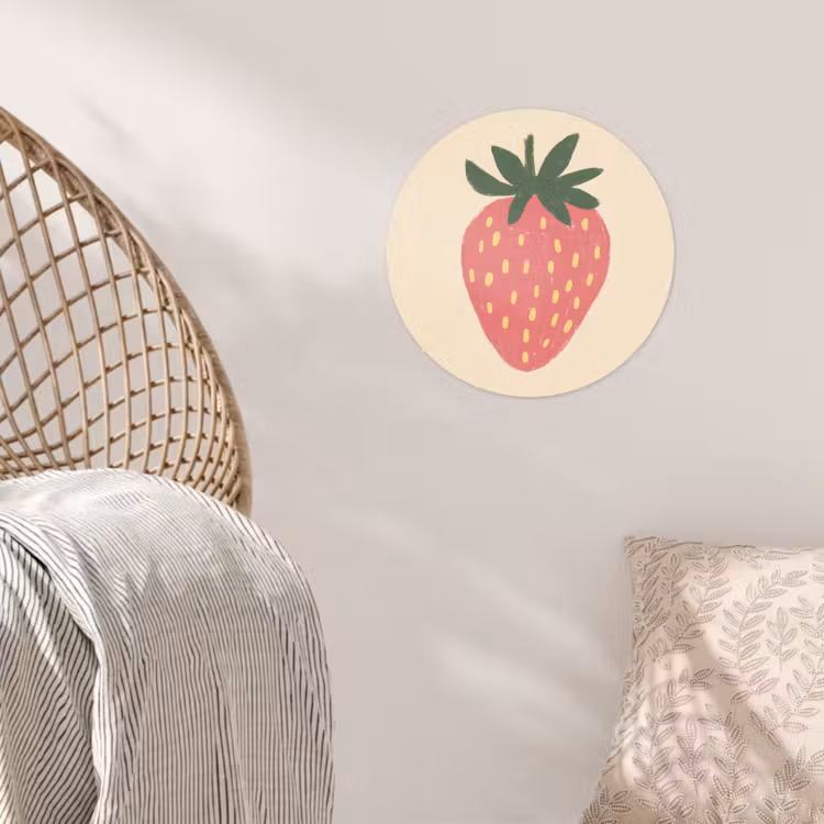 Behangcirkel - Aardbei - Minimalistisch - Rood - Fruit — 5