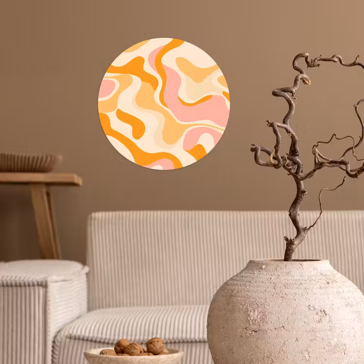 Behangcirkel - Abstract - Golvend - Oranje — 2
