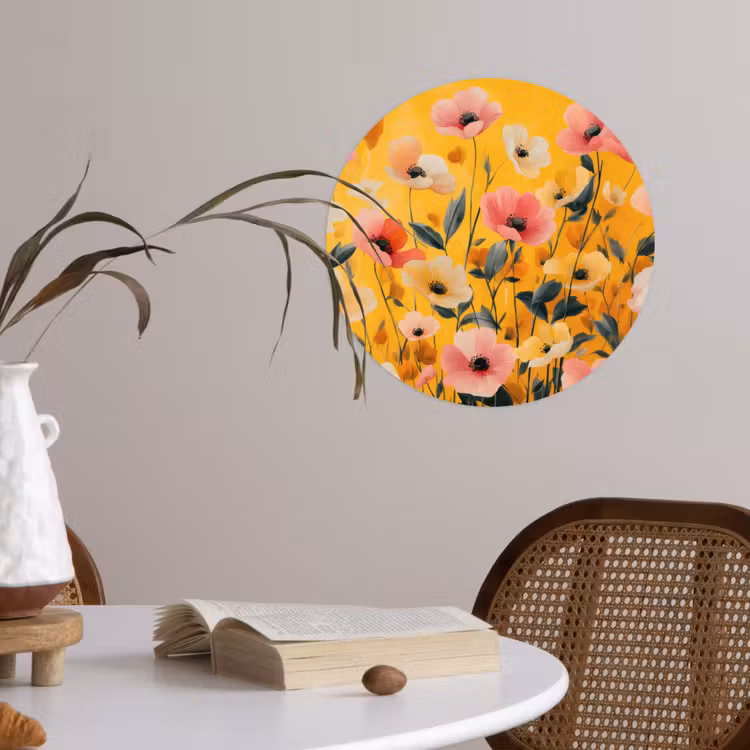 Behangcirkel - Bloemen - Veld - Geel — 4