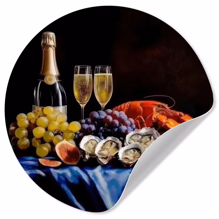 Behangcirkel - Champagne - Luxe - Oesters — 1