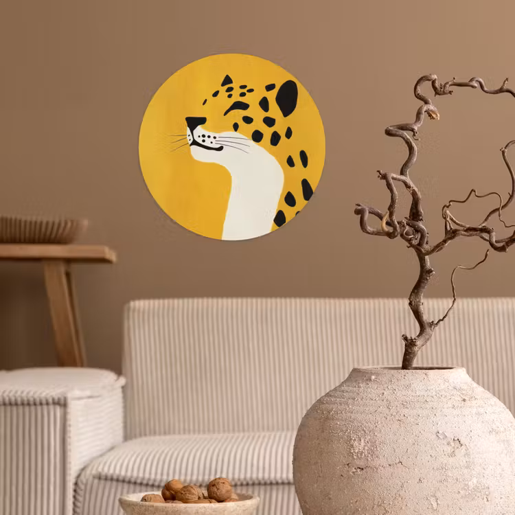Behangcirkel - Cheetah - Illustratie - Geel — 2