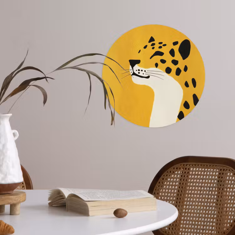 Behangcirkel - Cheetah - Illustratie - Geel — 4