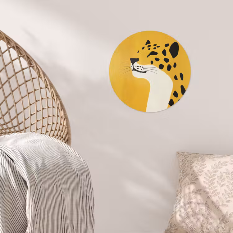 Behangcirkel - Cheetah - Illustratie - Geel — 5