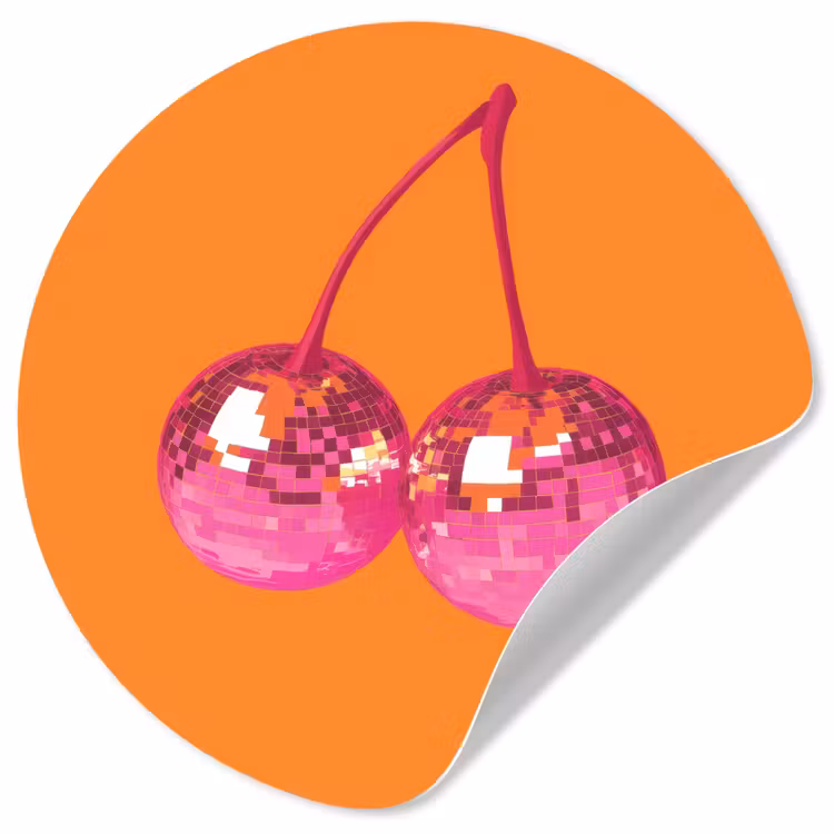 Behangcirkel - Discoballen - Kers - Spiegels - Roze — 1