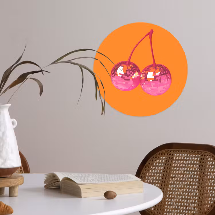 Behangcirkel - Discoballen - Kers - Spiegels - Roze — 4