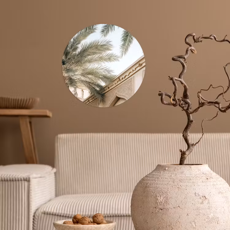 Behangcirkel - Gebouw - Palmbomen - Beige - Zon — 2