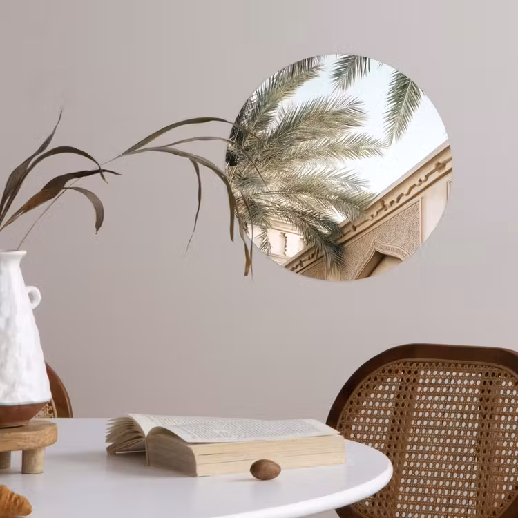 Behangcirkel - Gebouw - Palmbomen - Beige - Zon — 4