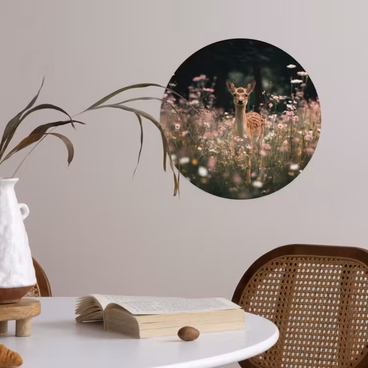 Behangcirkel - Hert - Wilde bloemen - Bos — 4