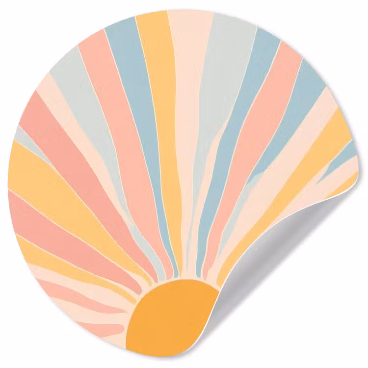 Behangcirkel - Illustratie - Zon - Pastelkleuren — 1