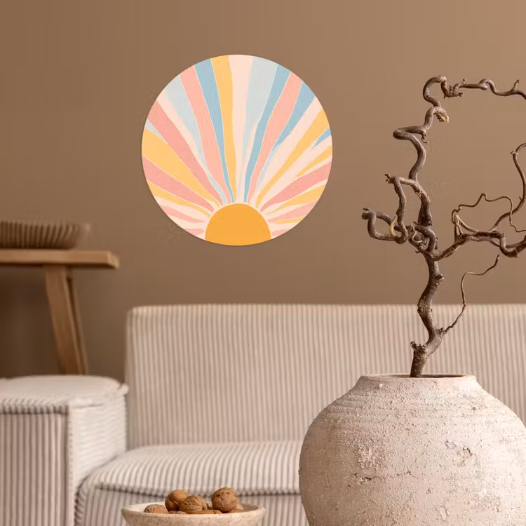 Behangcirkel - Illustratie - Zon - Pastelkleuren — 2