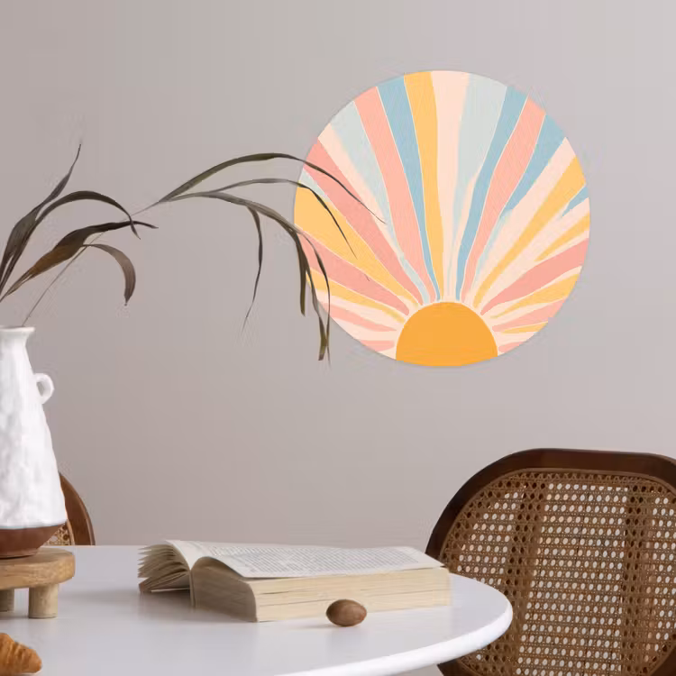 Behangcirkel - Illustratie - Zon - Pastelkleuren — 4