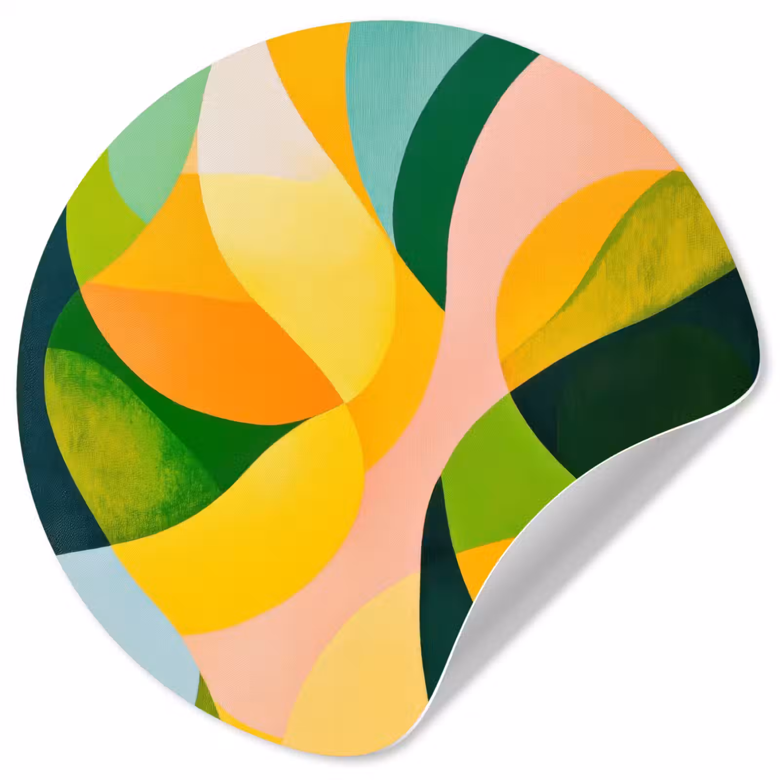 Behangcirkel - Abstract - Geel - Roze - Groen — 1