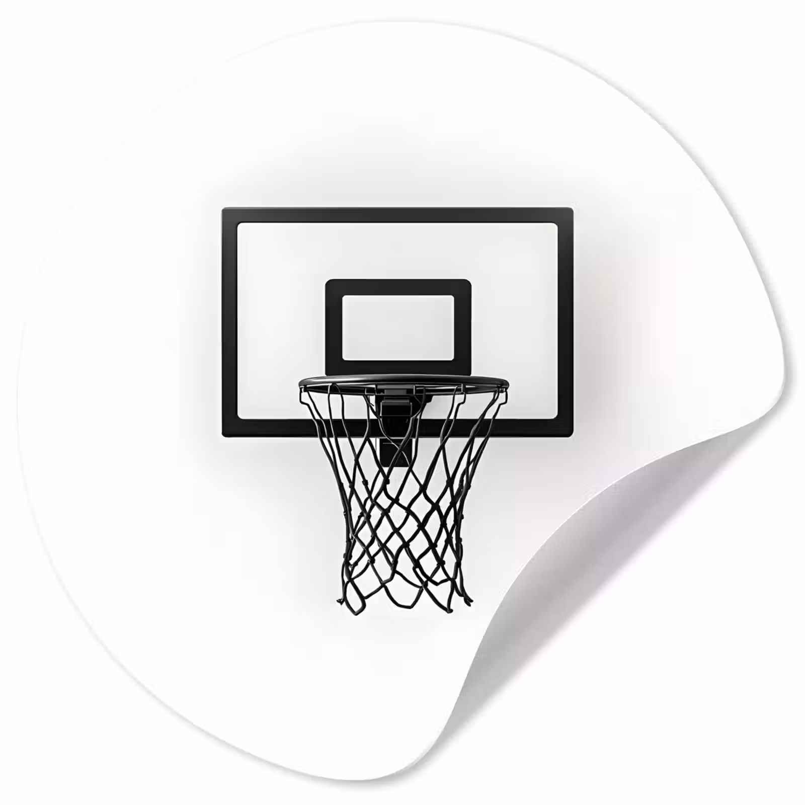 Behangcirkel - Basketbalbord - Minimalistisch - Zwart — 1