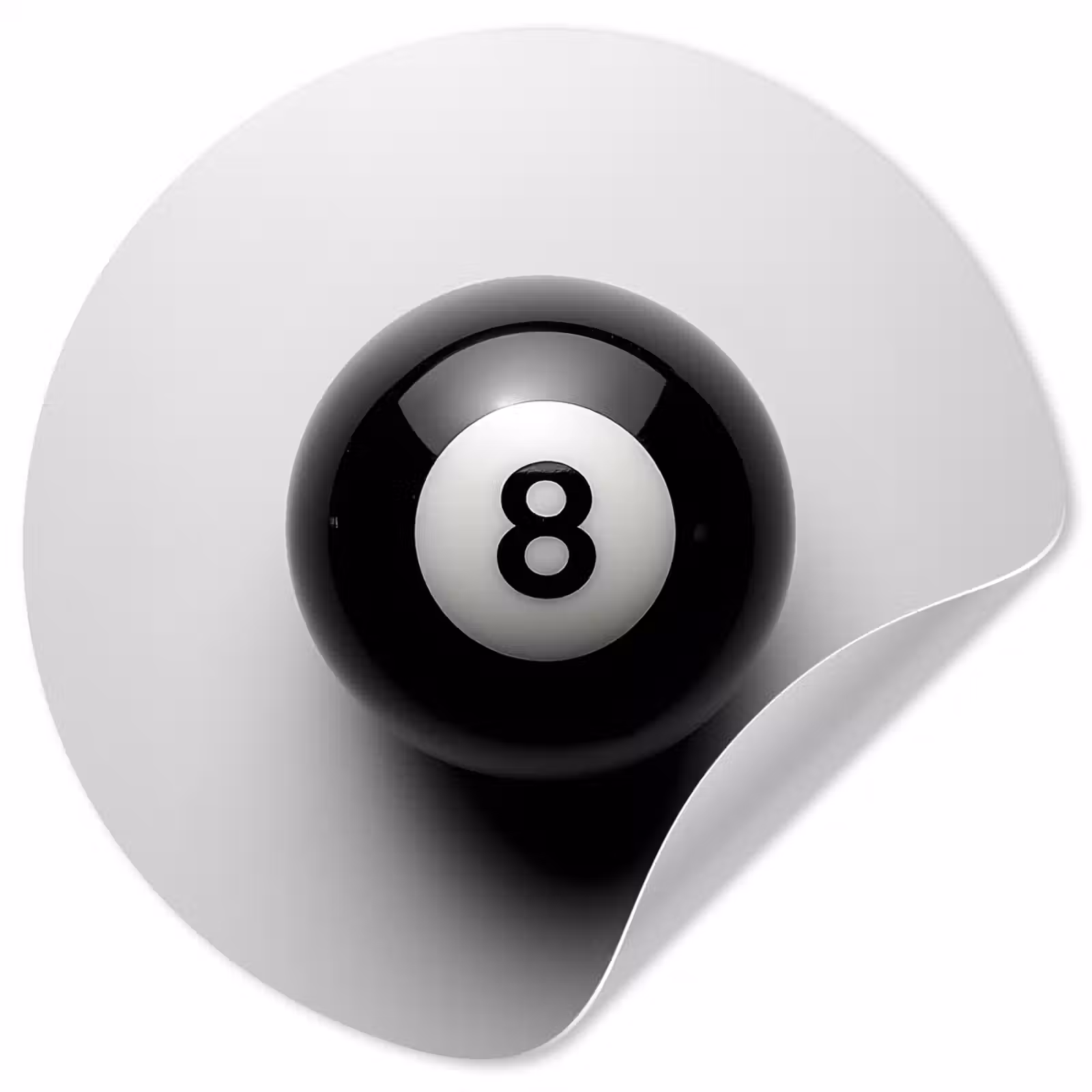 Behangcirkel - Biljartbal - Getal - Acht - Wit — 1