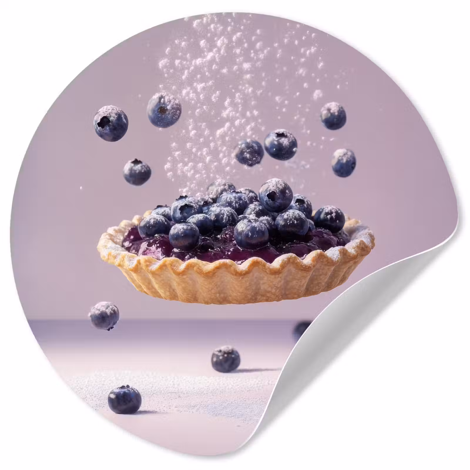 Behangcirkel - Eten - Taart - Bessen - Blauw — 1