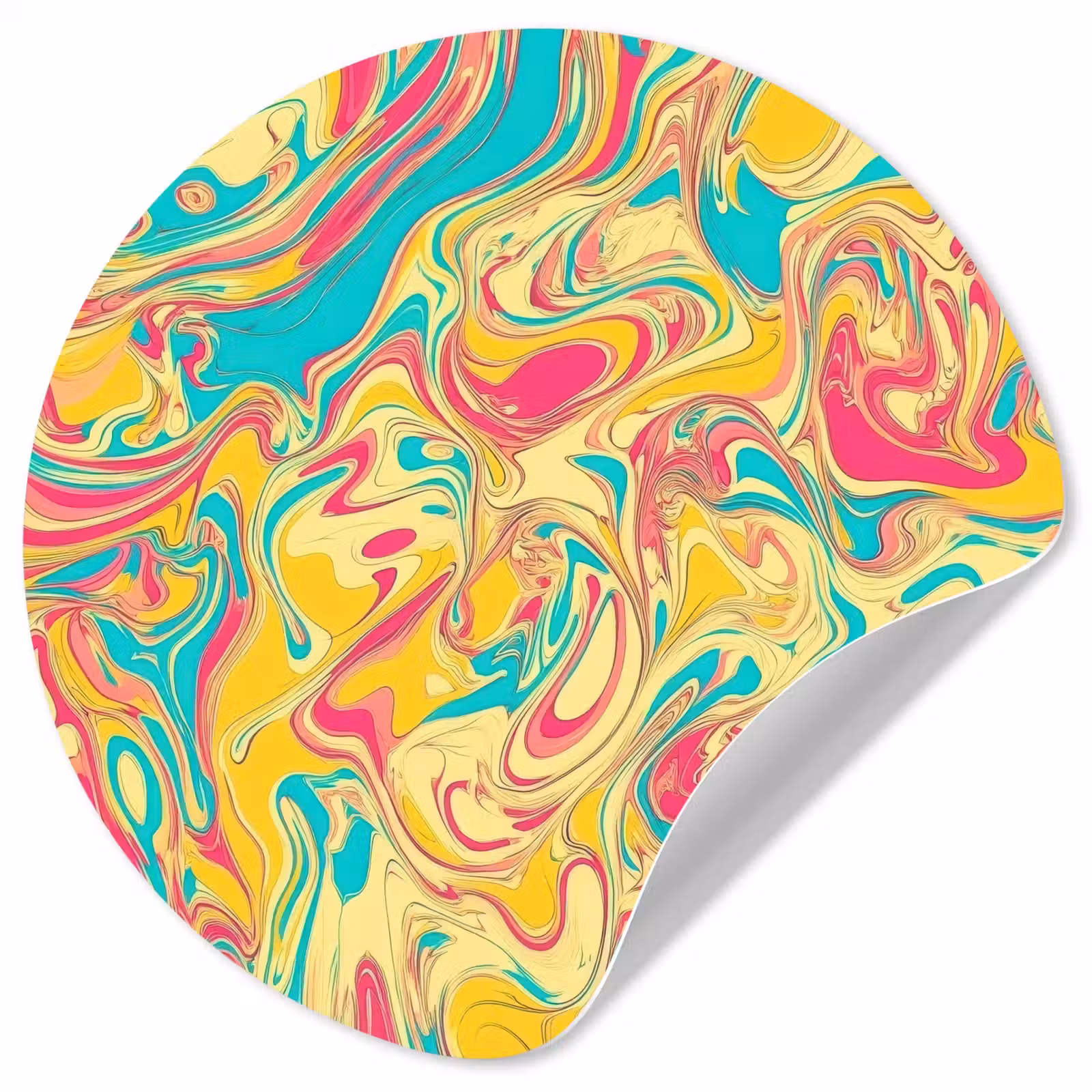 Behangcirkel - Geel - Roze - Blauw - Retro — 1