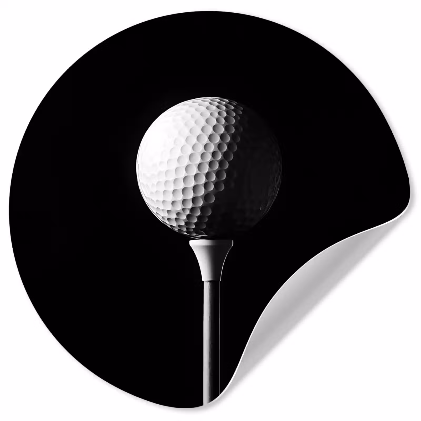 Behangcirkel - Golfbal - Minimalistisch - Wit — 1