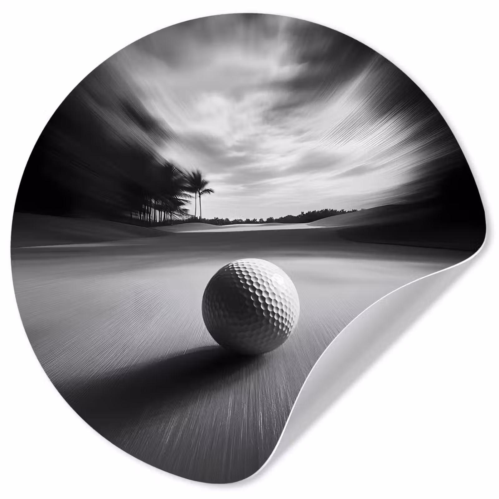 Behangcirkel - Golfbal - Wazig - Zwart — 1