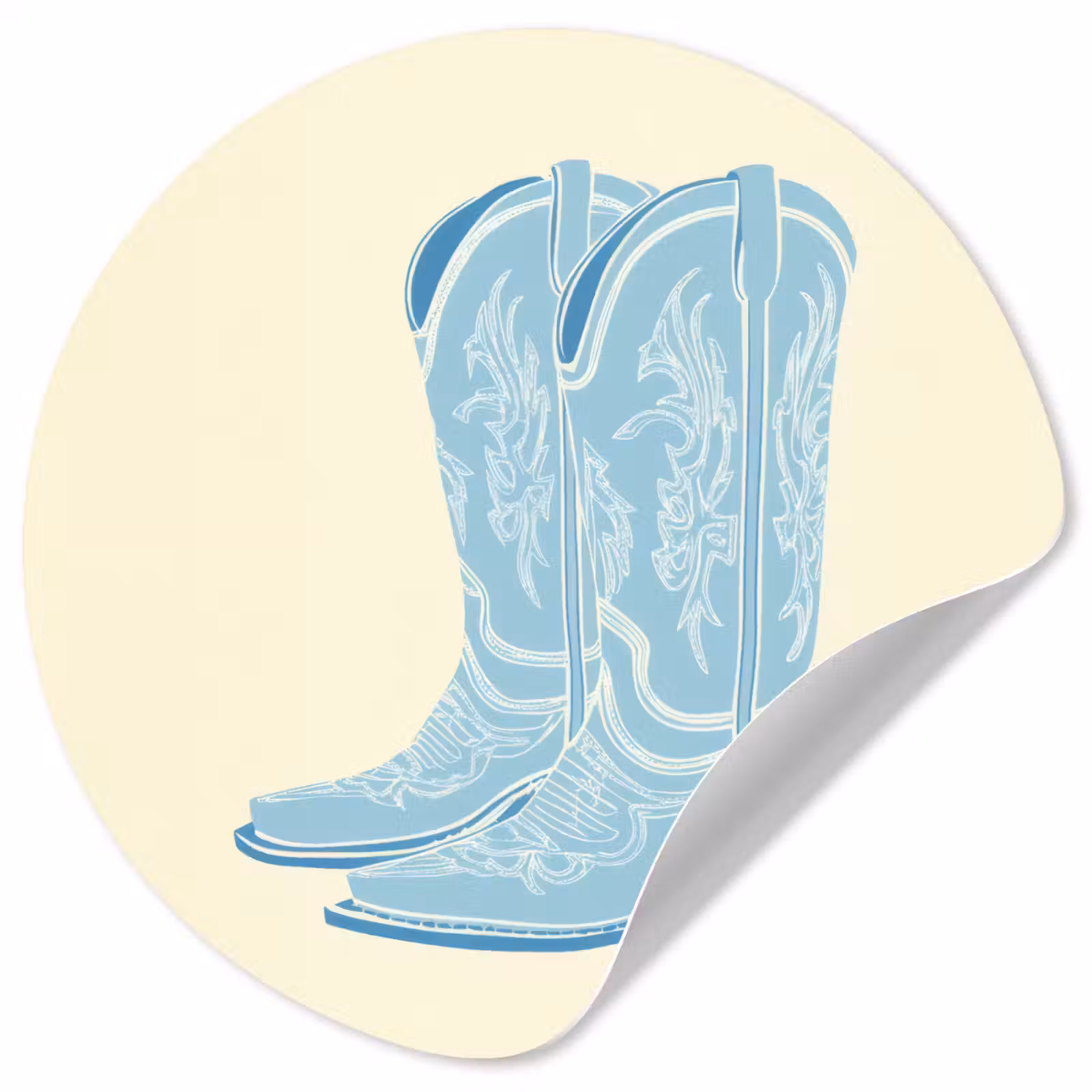 Behangcirkel - Illustratie - Cowboylaarzen - Patroon — 1