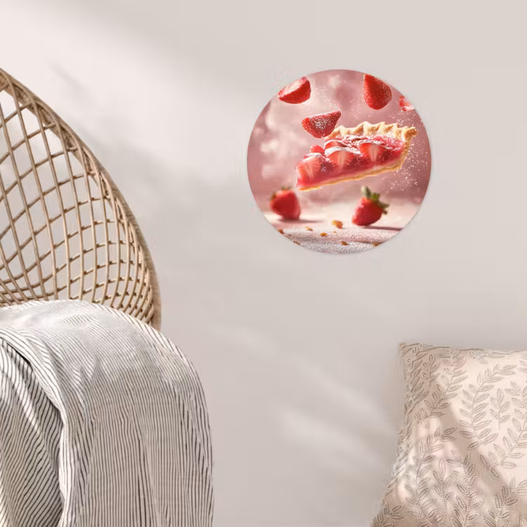 Behangcirkel - Aardbei - Taart- Eten - Roze — 5