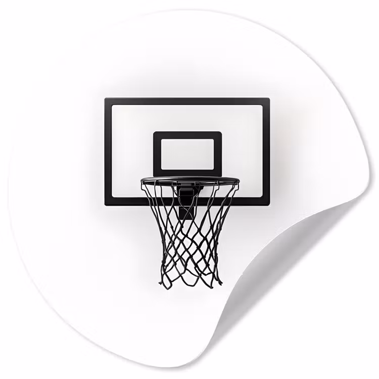 Behangcirkel - Basketbalbord - Minimalistisch - Zwart — 1