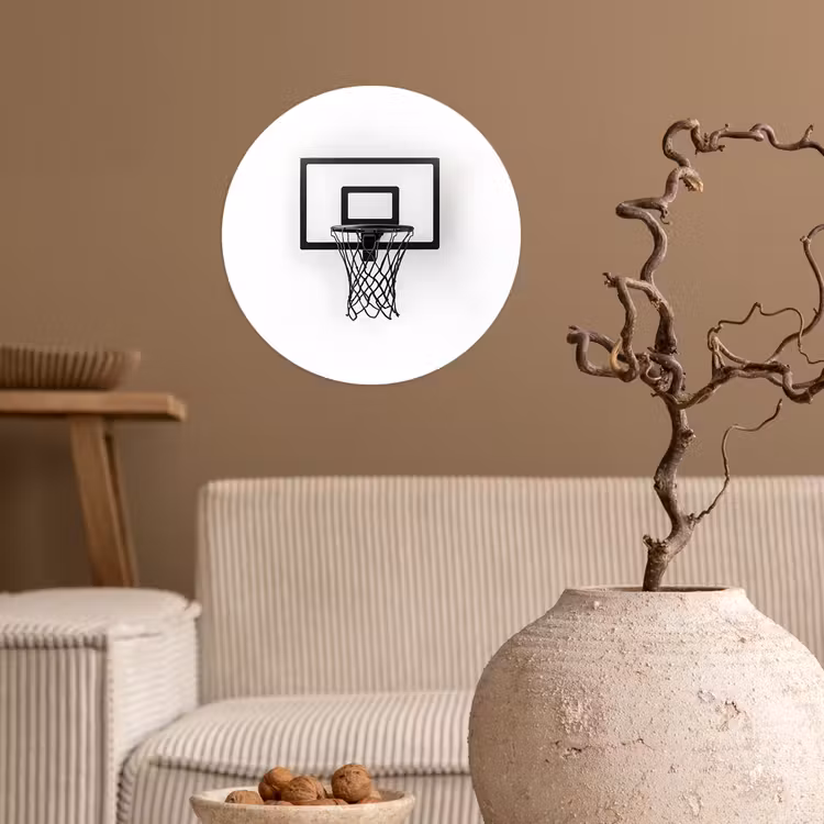Behangcirkel - Basketbalbord - Minimalistisch - Zwart — 2