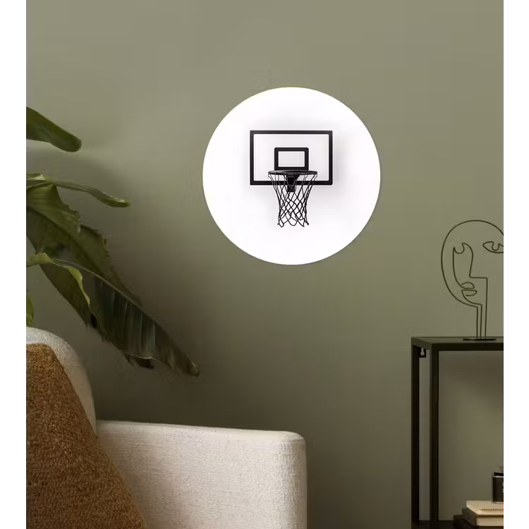 Behangcirkel - Basketbalbord - Minimalistisch - Zwart — 3
