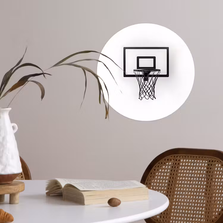 Behangcirkel - Basketbalbord - Minimalistisch - Zwart — 4