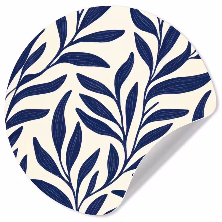 Behangcirkel - Bladeren - Klimop - Donkerblauw — 1