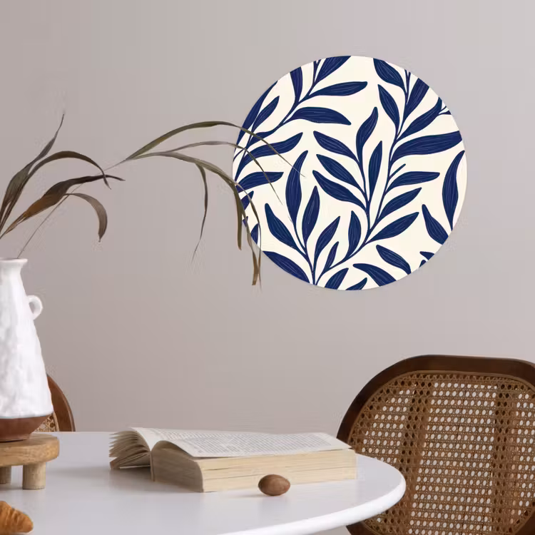 Behangcirkel - Bladeren - Klimop - Donkerblauw — 4
