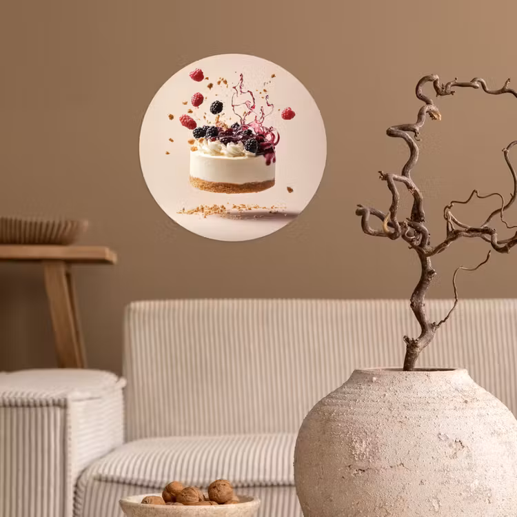 Behangcirkel - Cheesecake - Eten - Roze - Taart — 2