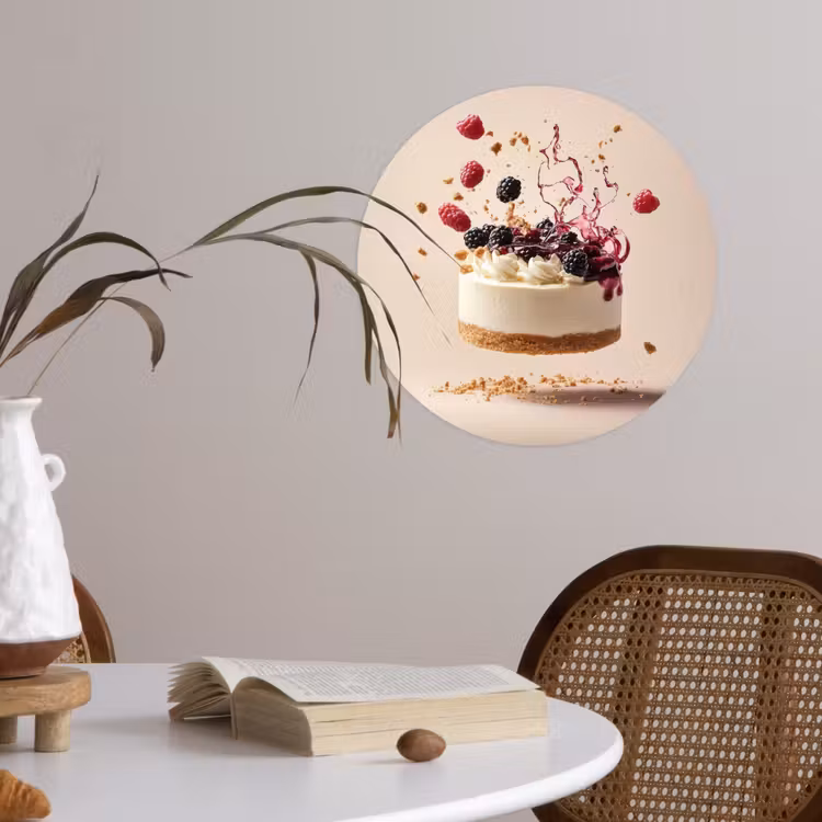 Behangcirkel - Cheesecake - Eten - Roze - Taart — 4