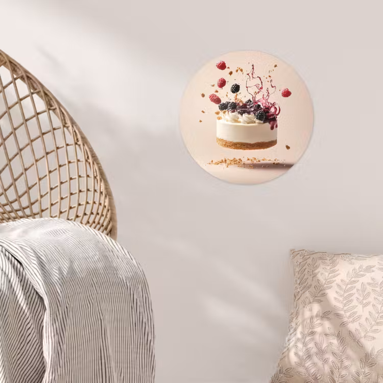 Behangcirkel - Cheesecake - Eten - Roze - Taart — 5