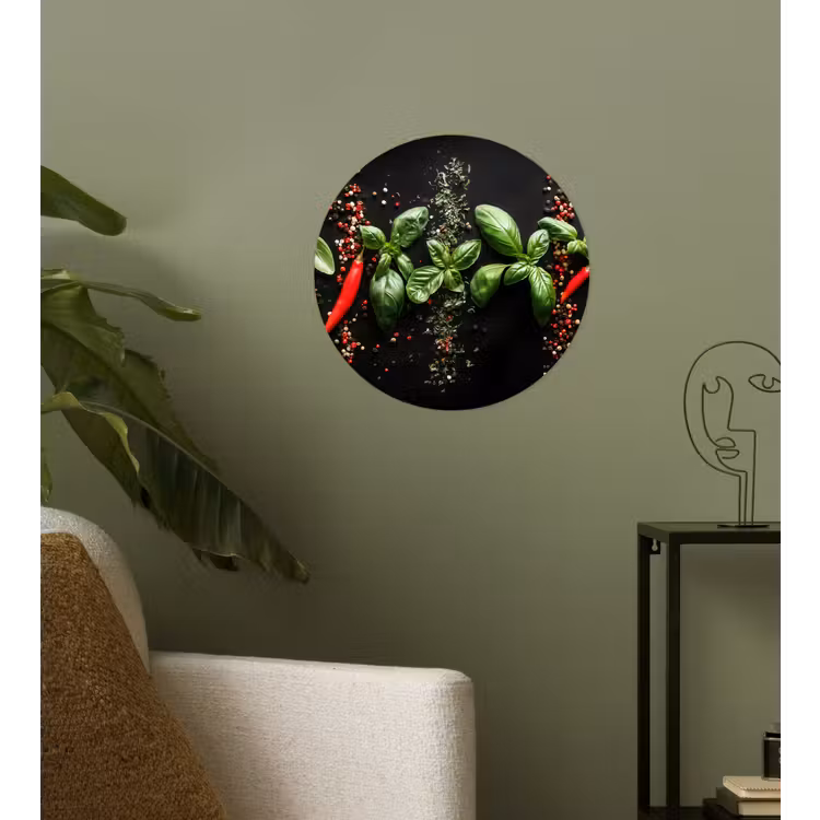 Behangcirkel - Chilipepers - Basilicum - Blaadjes - Rood — 3