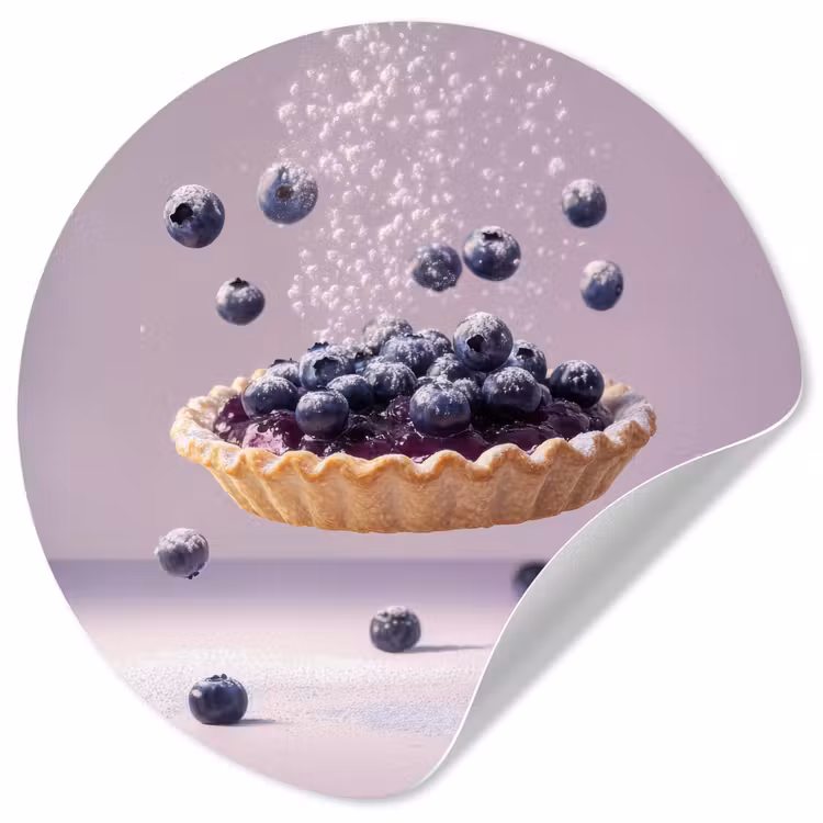 Behangcirkel - Eten - Taart - Bessen - Blauw — 1