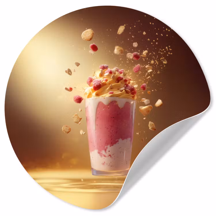 Behangcirkel - Framboos - Smoothie - Drinken - Roze — 1