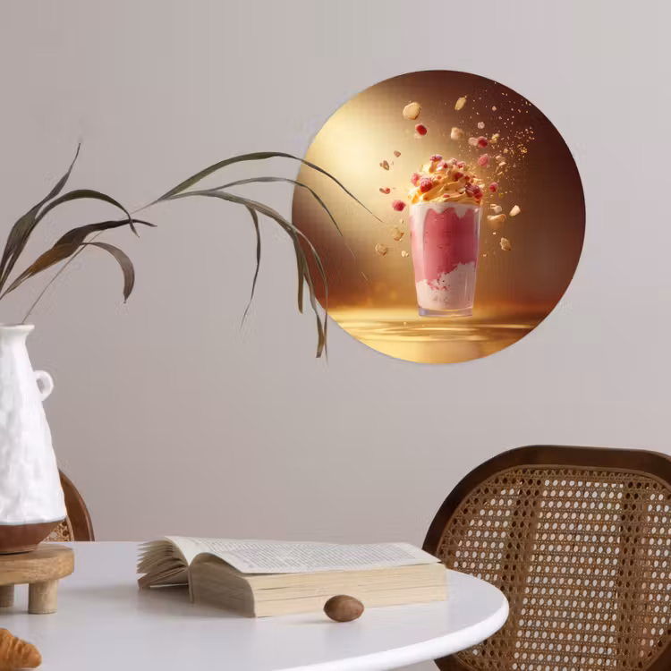 Behangcirkel - Framboos - Smoothie - Drinken - Roze — 4
