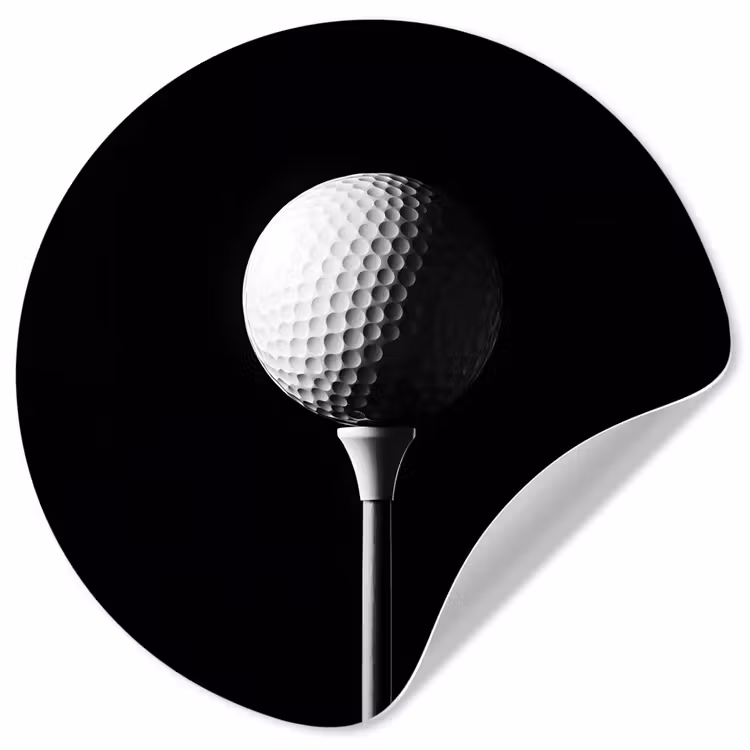 Behangcirkel - Golfbal - Minimalistisch - Wit — 1