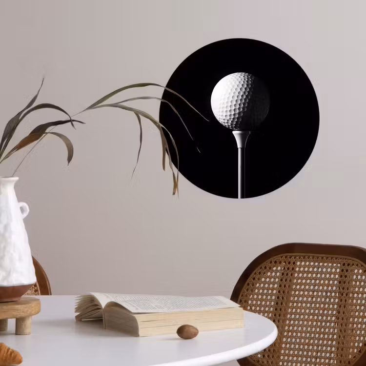 Behangcirkel - Golfbal - Minimalistisch - Wit — 4