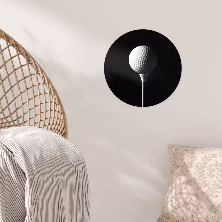 Behangcirkel - Golfbal - Minimalistisch - Wit — 5
