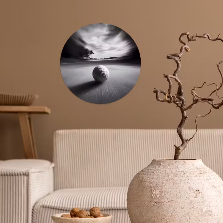 Behangcirkel - Golfbal - Wazig - Zwart — 2
