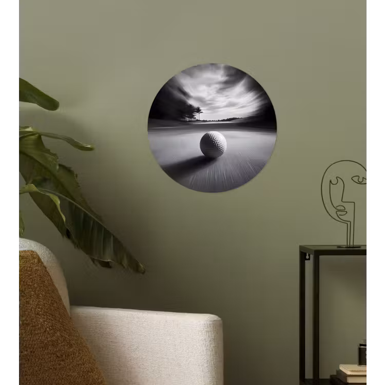 Behangcirkel - Golfbal - Wazig - Zwart — 3