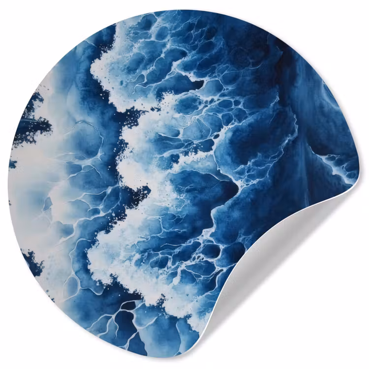 Behangcirkel - Golven - Blauw - Schuim — 1