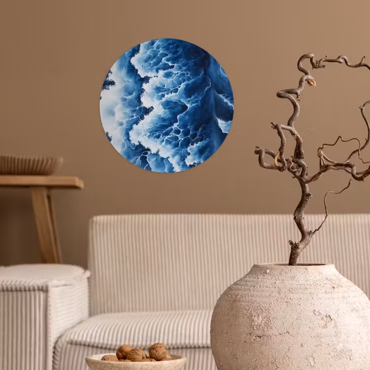 Behangcirkel - Golven - Blauw - Schuim — 2