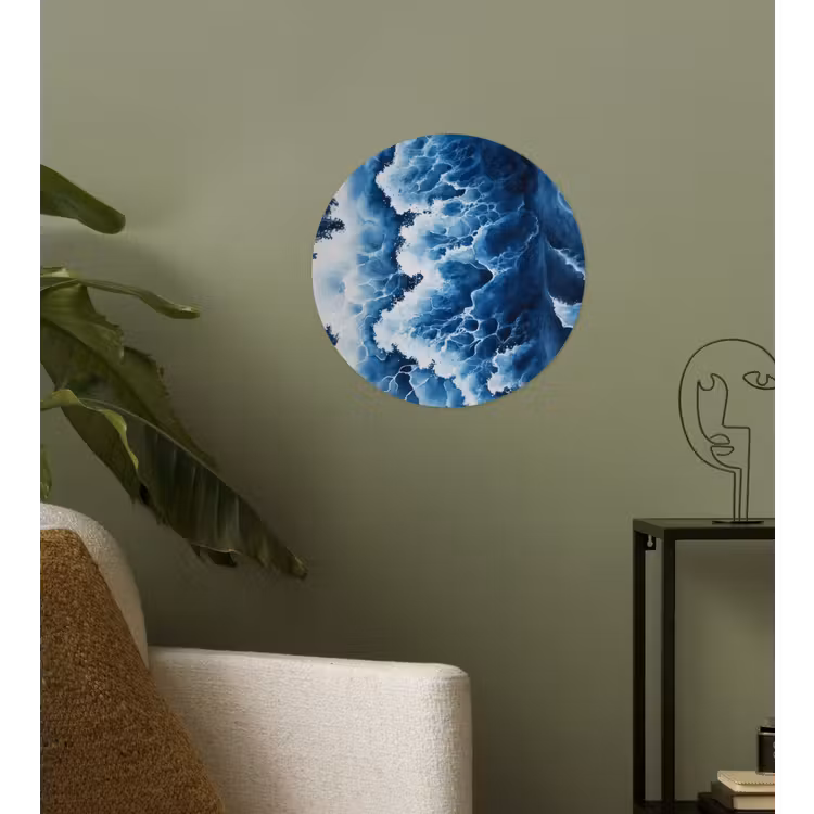 Behangcirkel - Golven - Blauw - Schuim — 3
