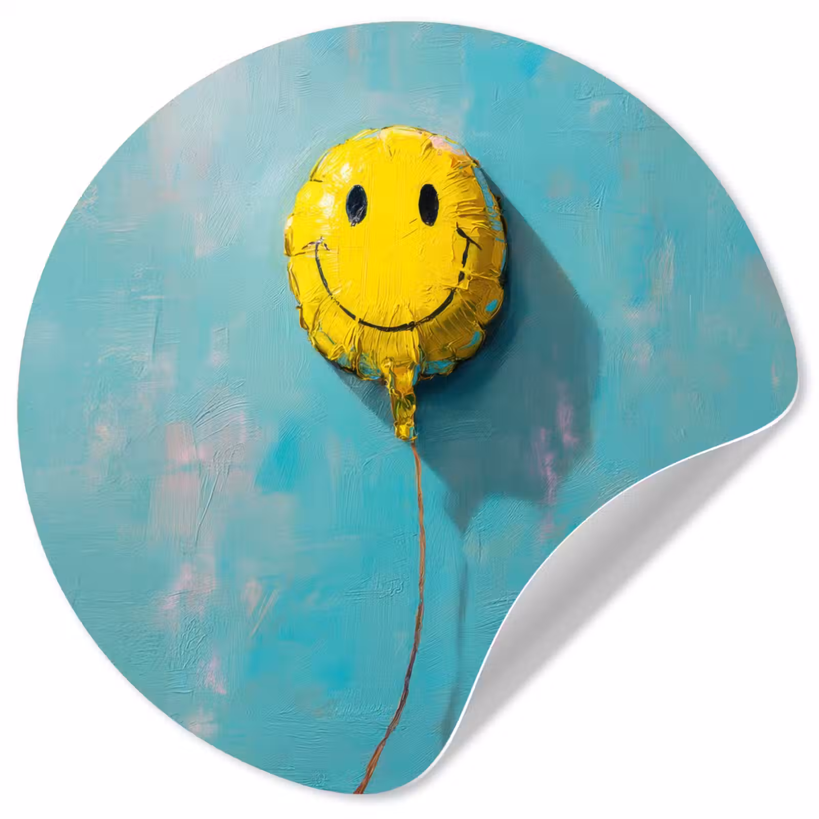 Behangcirkel - Ballon - Geel - Smiley — 1