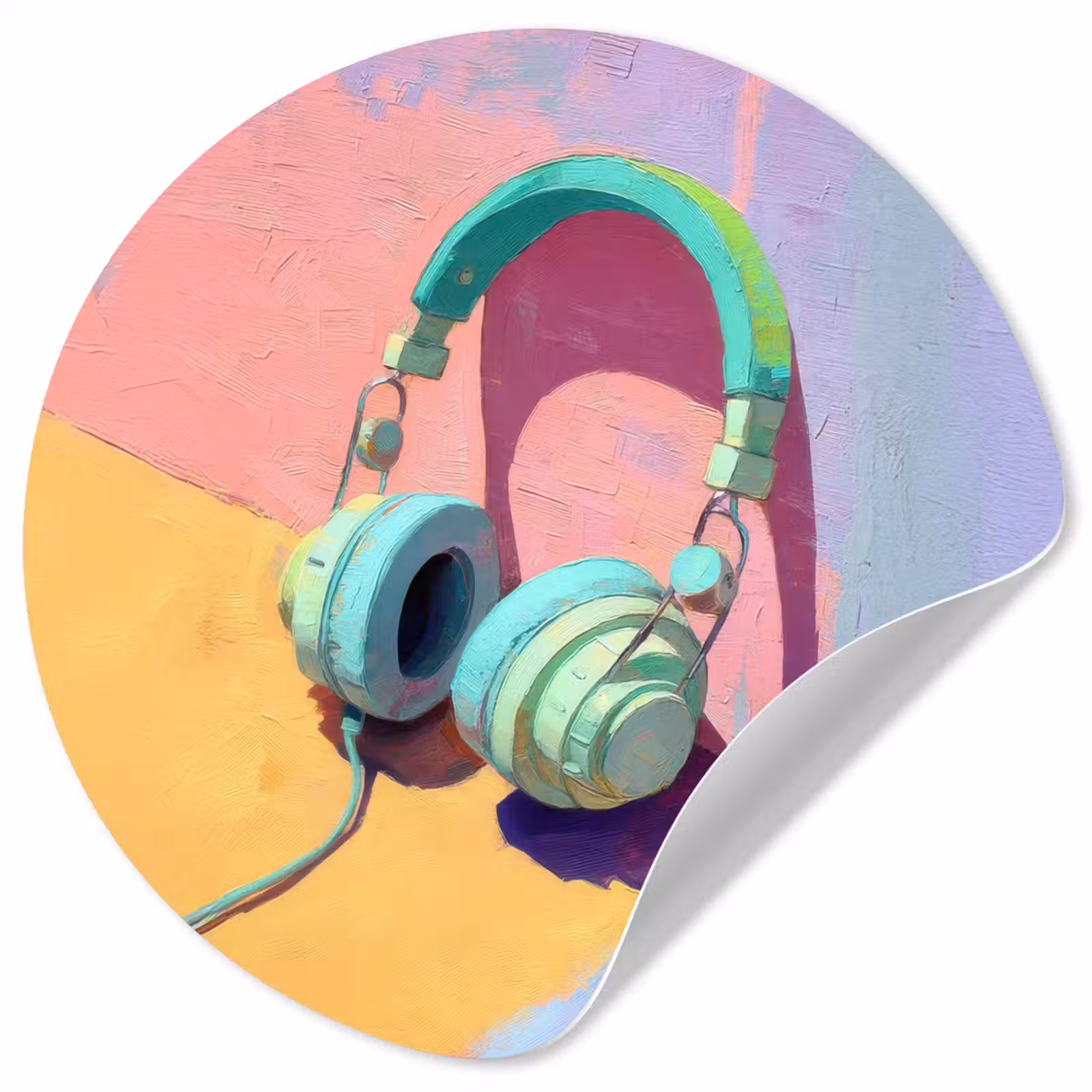 Behangcirkel - Koptelefoon - Mintgroen - Draad — 1