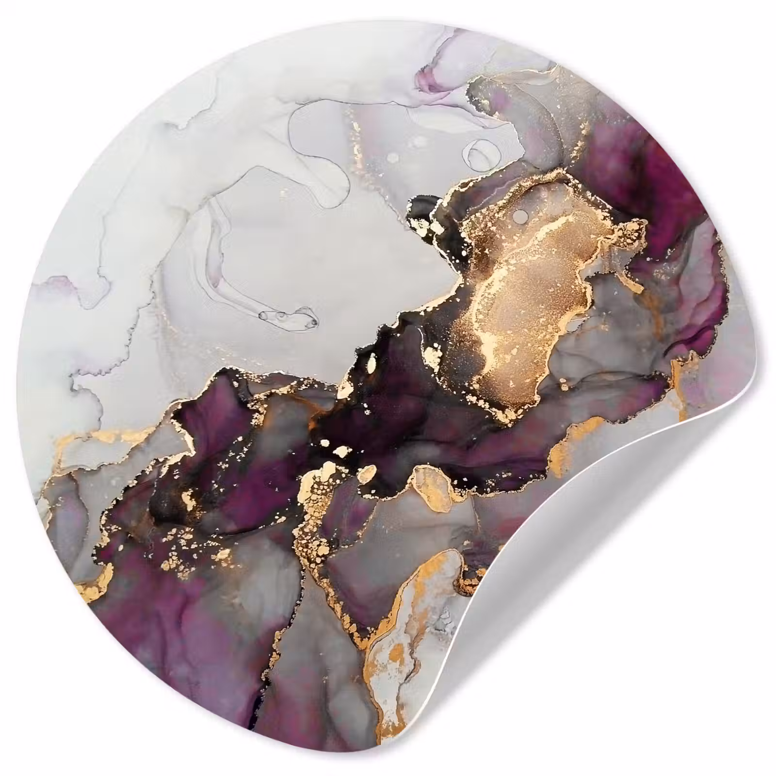 Behangcirkel - Marmer - Abstract - Goud - Paars — 1